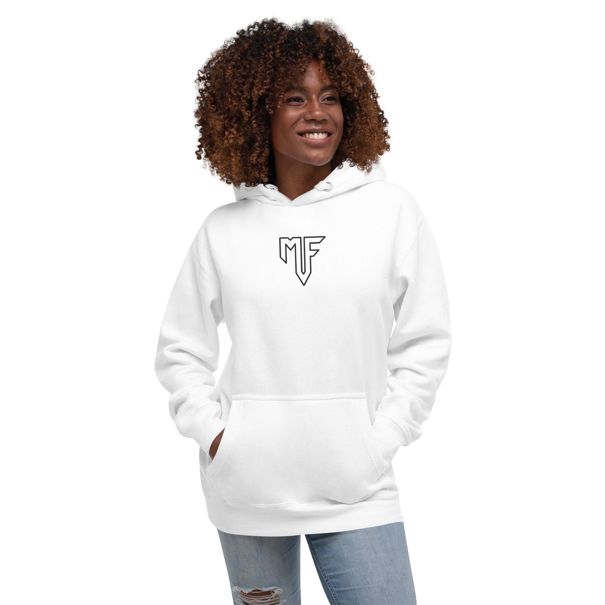 Unisex MF Central Embroidered Hoodie - White - MF Clothing