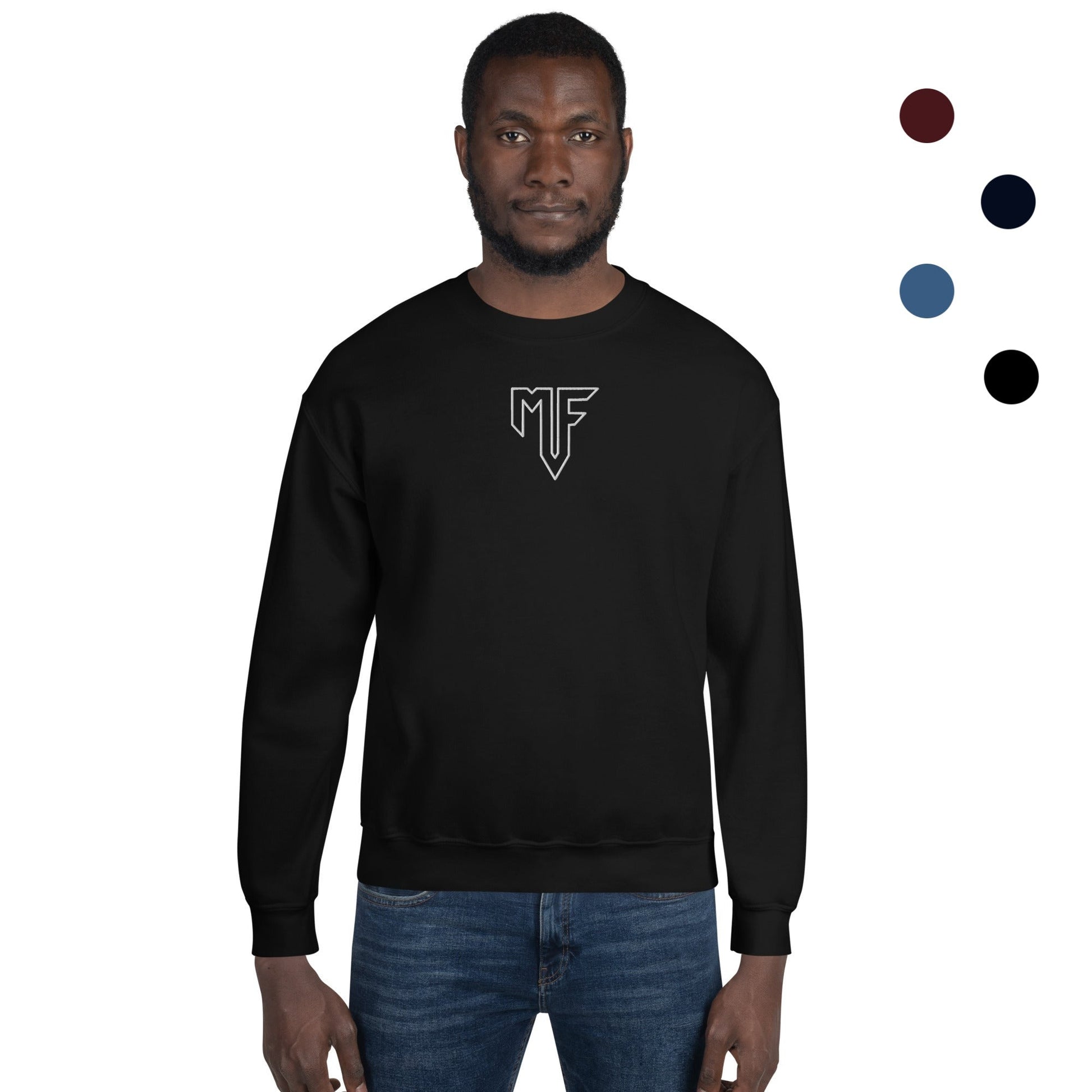 Unisex MF Central Embroidered Sweatshirt - Dark Colours - MF Clothing