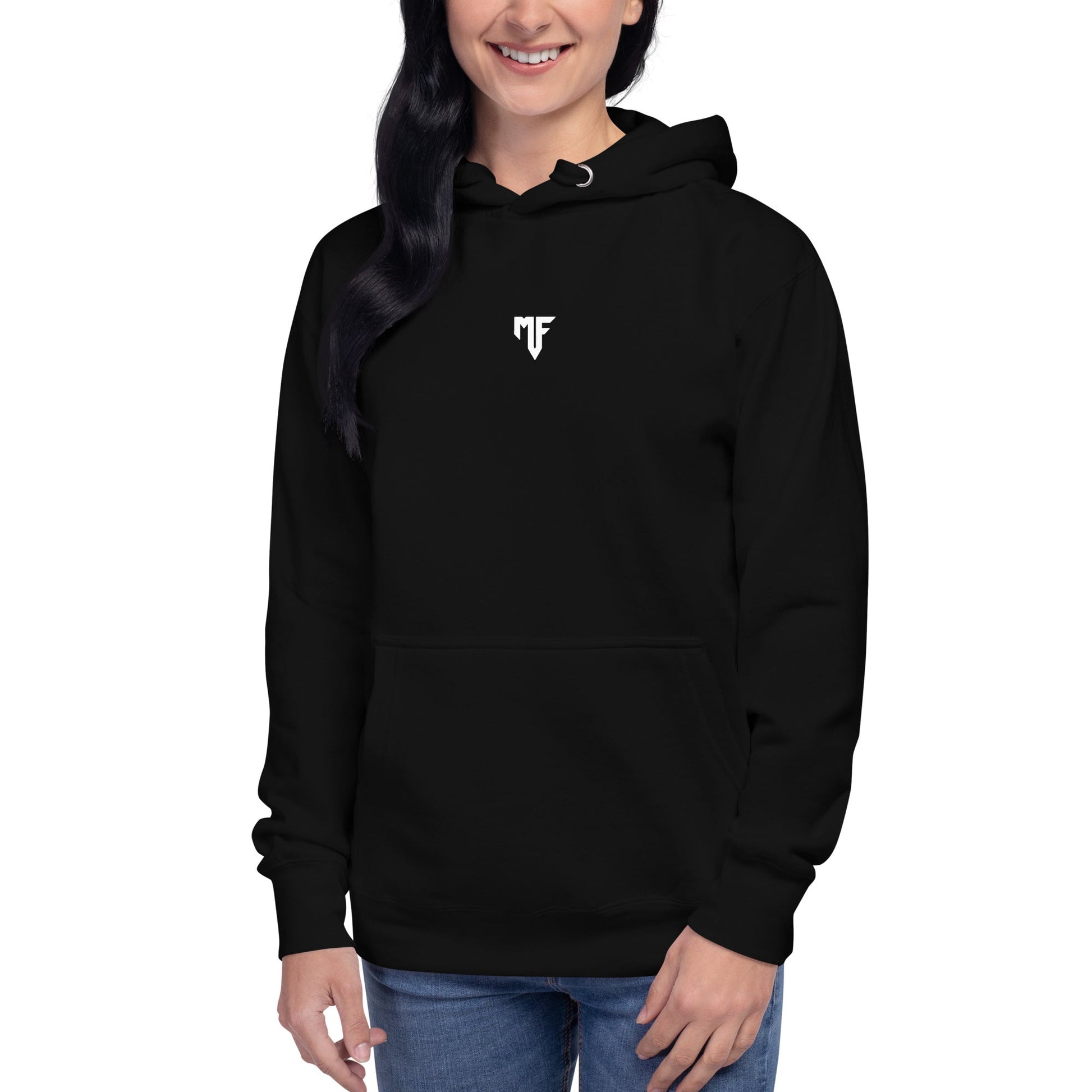 Unisex MF Central Print Hoodie - Black - MF Clothing